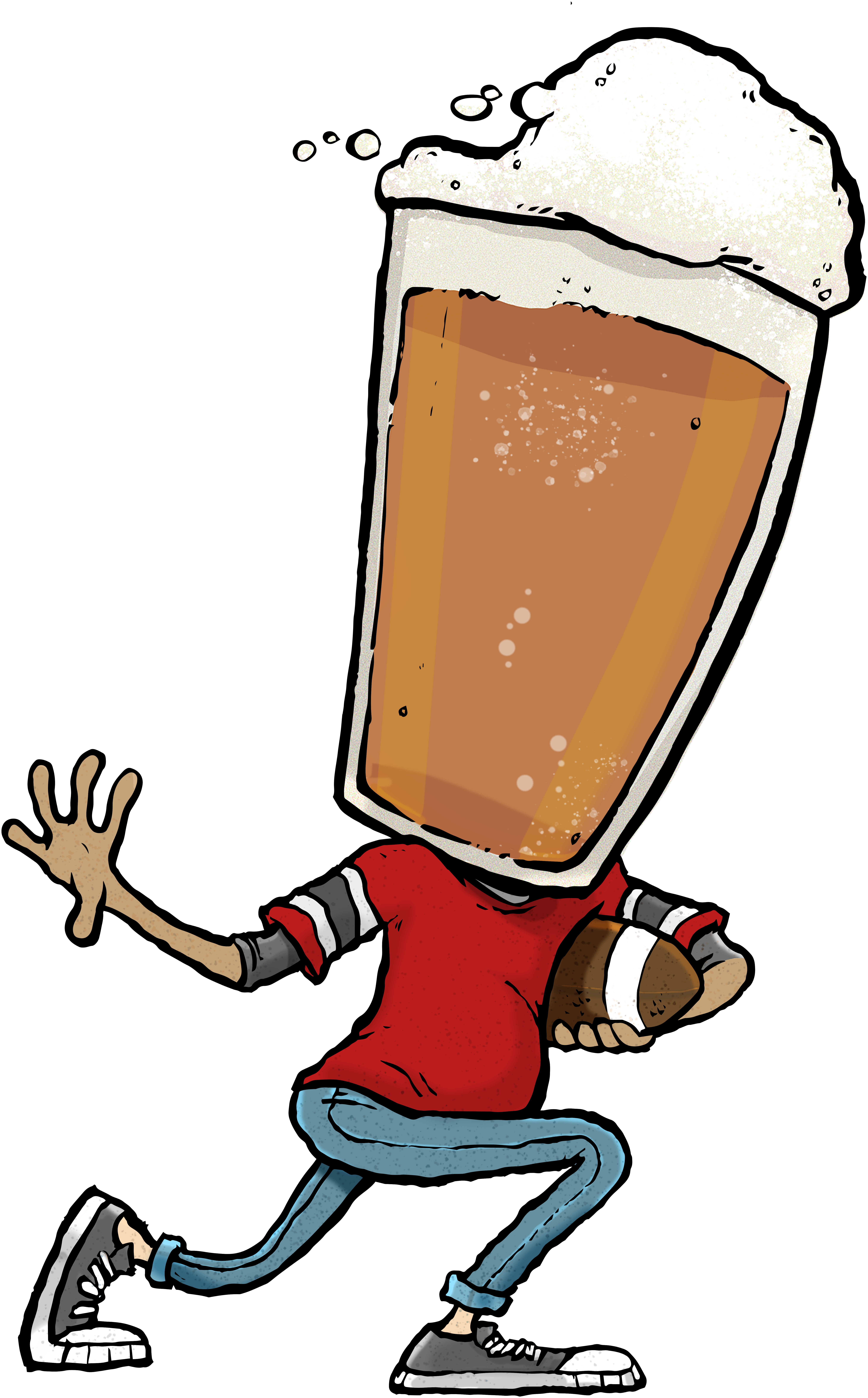 Beer carrying a football
